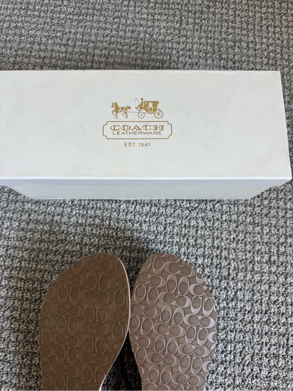 Coach Women's Black Marina Crab Sandals - Tan Insole - Picture 8 of 10